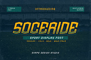 Soceride - Sport Font, a Sans Serif Font by Snape Design Studio (Thumbnail 1 of 5)