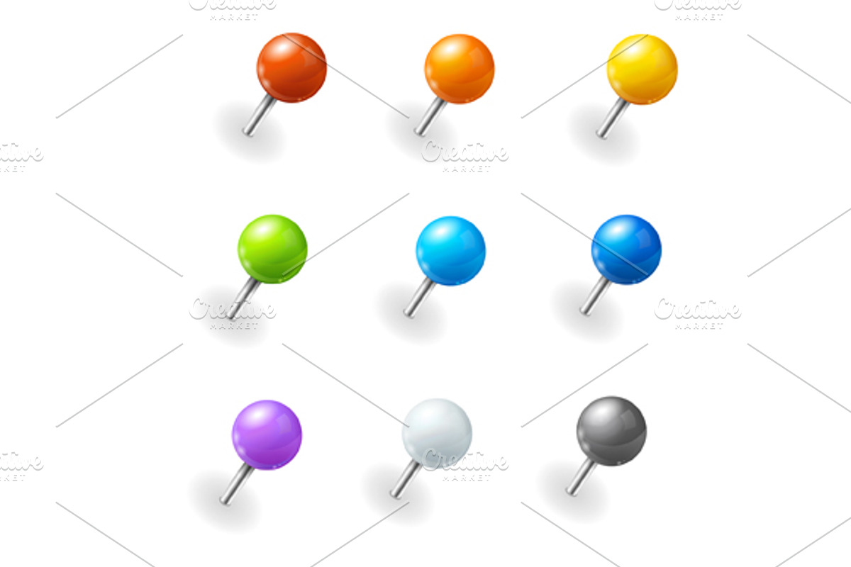 Vector pushpins set