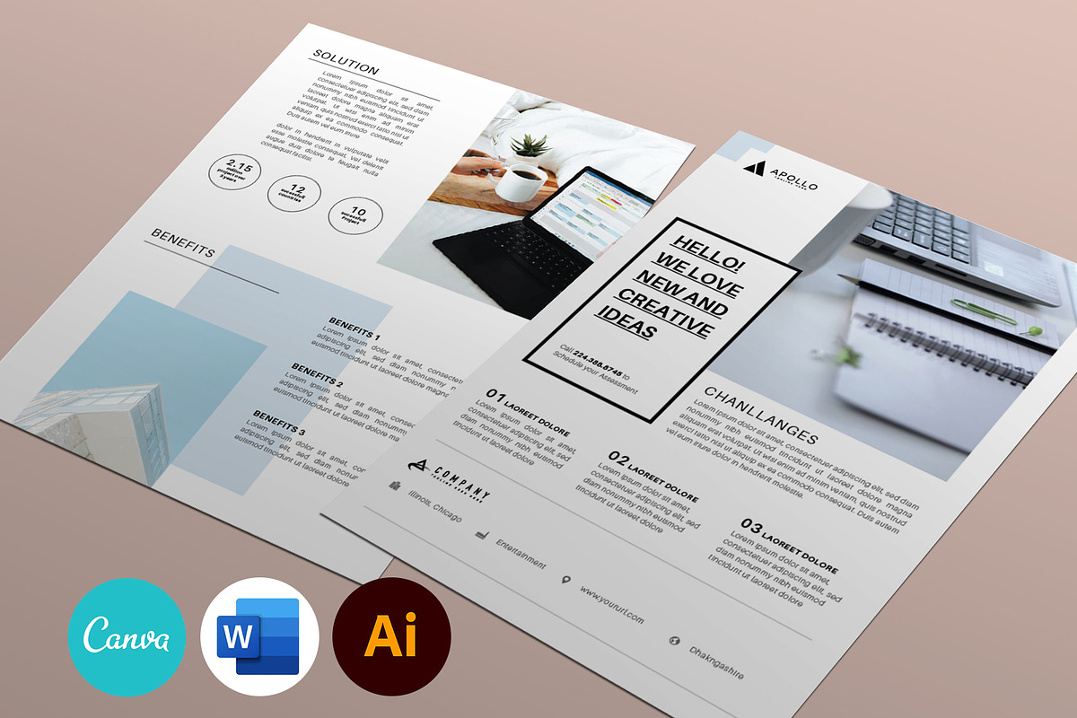 Clean Case Study Flyer Bundle, a Flyer Template by Rongbaaz (Photo 4 of 6)