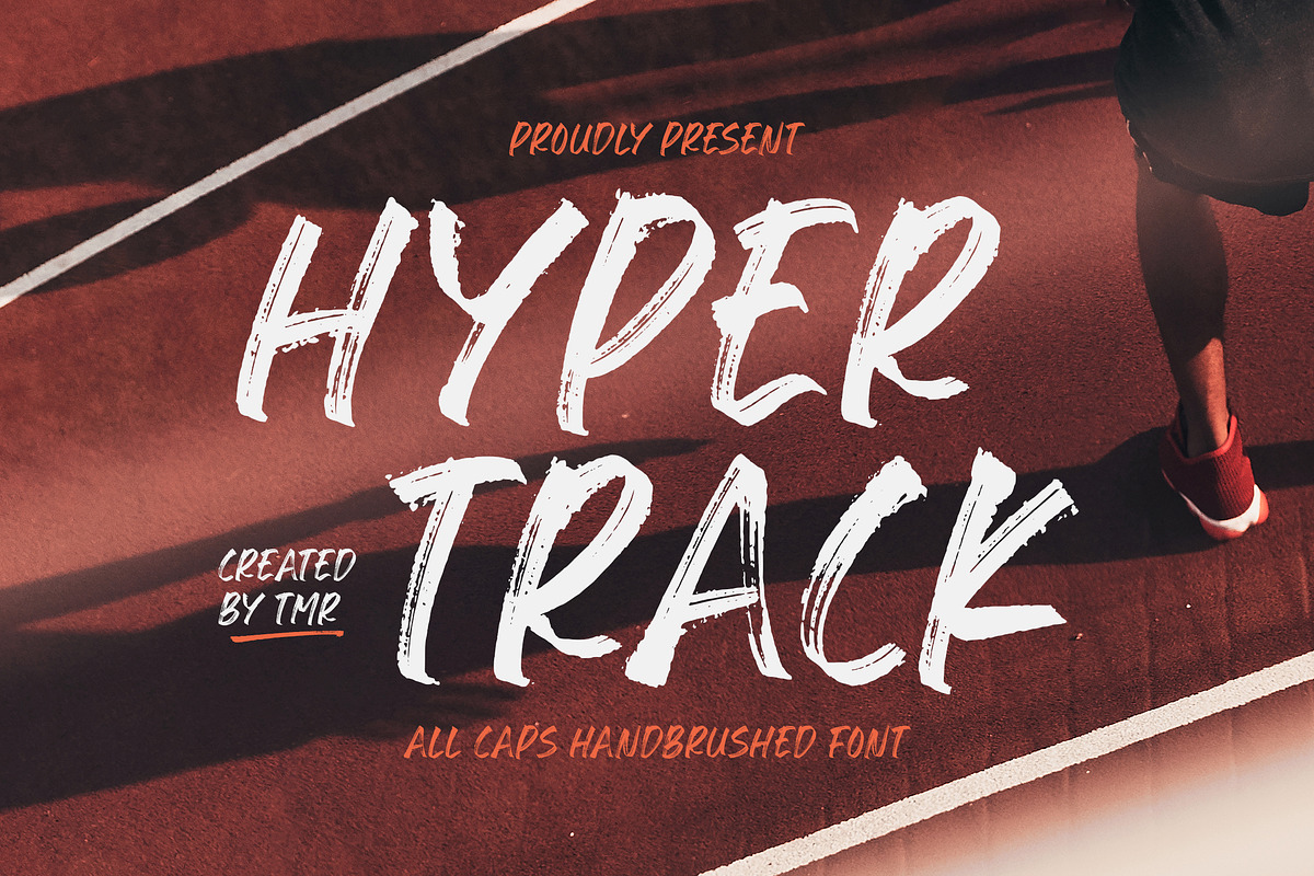 Hyper Track Font, a Handwritten Font by Timurtype (Photo 1 of 7)