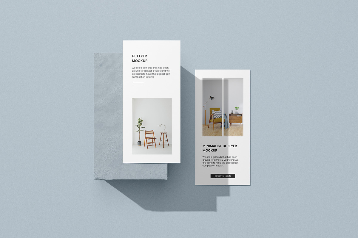 Bifold DL flyer mockup on a stone, a Print Template by simuradi (Photo 3 of 10)
