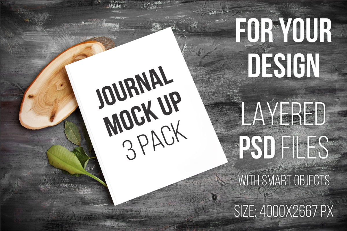 3 Journal Mock Up, a Print Template by kisikoida (Photo 1 of 3)