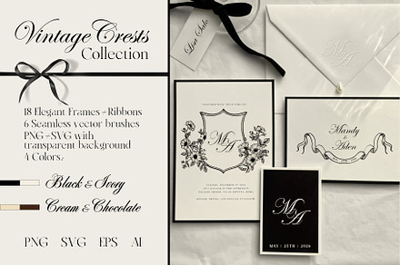 Vintage Crests – Elegant Frames Set
