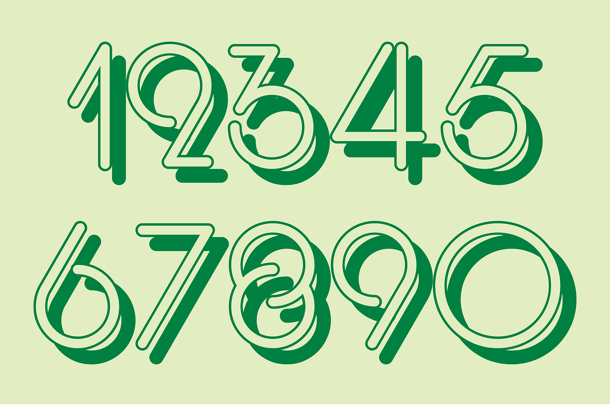Display Digits Three Font, a Font by GG Design
