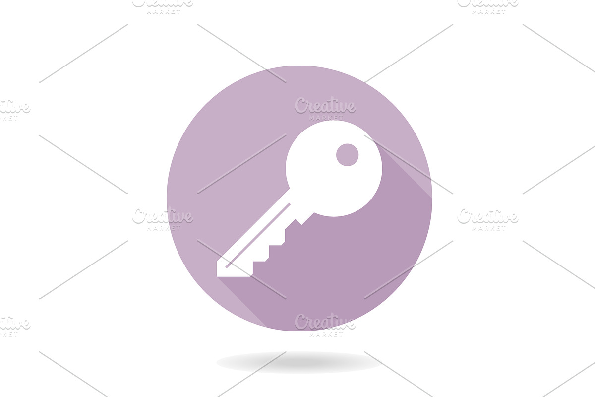 Modern Vector Flat Icon With Key in, an Outline Icon by FineArtStudio (Photo 1 of 3)