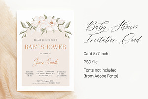 Baby Shower Invitation Boho Birthday