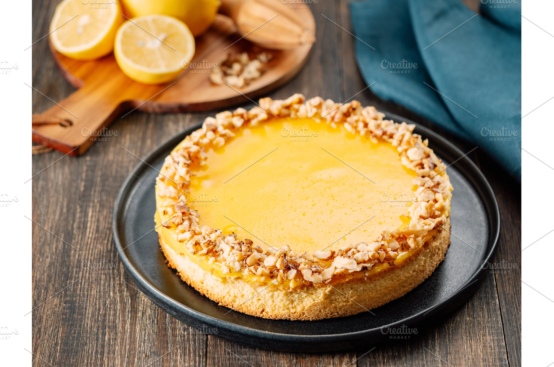 Vegan lemon tart or lemon cake, a Food & Drink Photo by Fascinadora