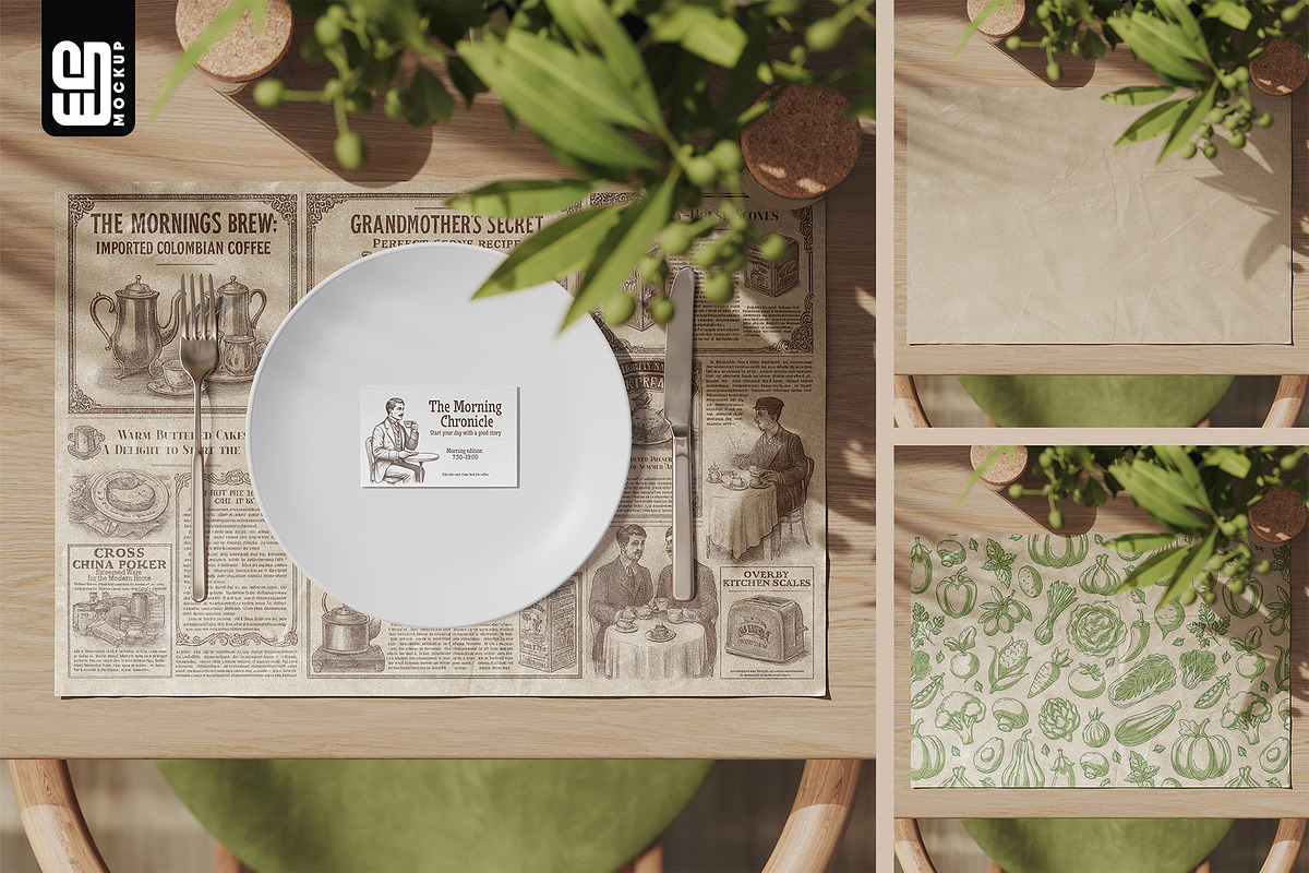 Kraft Paper Placemat Mockup, an Advertising Mockup by SD Mockup (Photo 2 of 3)