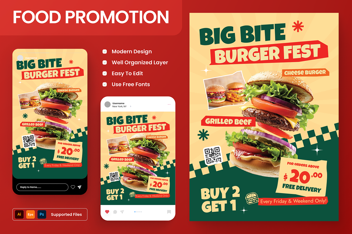Food Promotion Flyer Set, a Flyer Template by Annora Studio (Photo 1 of 6)