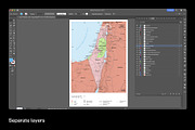 Israel Palestine vector map, a Work Illustration by Fucina™ (Thumbnail 6 of 7)