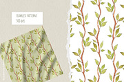 Watercolor Branches Pattern, a Pattern Graphic by Gribanessa (Thumbnail 3 of 4)