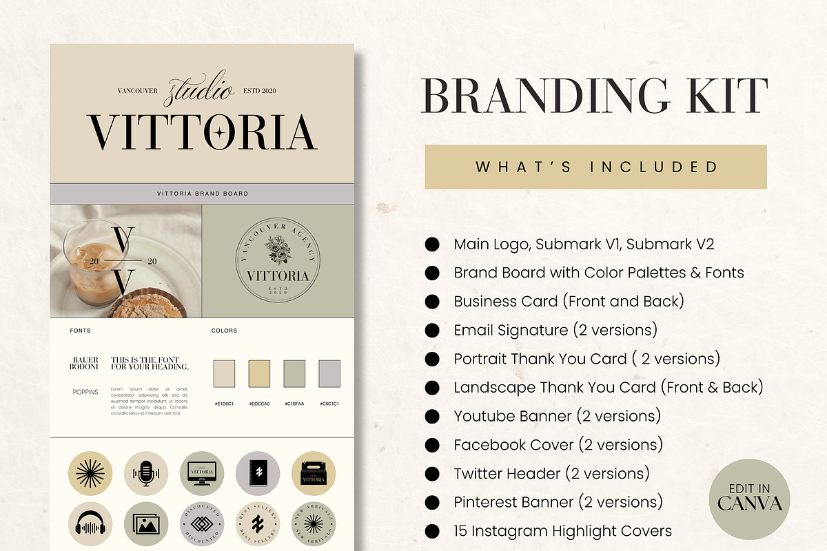 Canva Modern Colorful Branding Kit, a Branding & Logo Template by Branding Babe Co. (Photo 2 of 9)