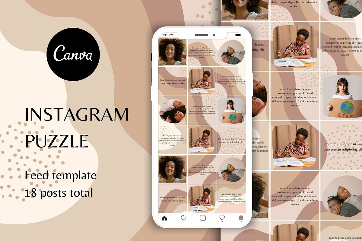 Rainbow Instagram Puzzle Canva, a Social Media Template by bonadigitals (Photo 1 of 3)