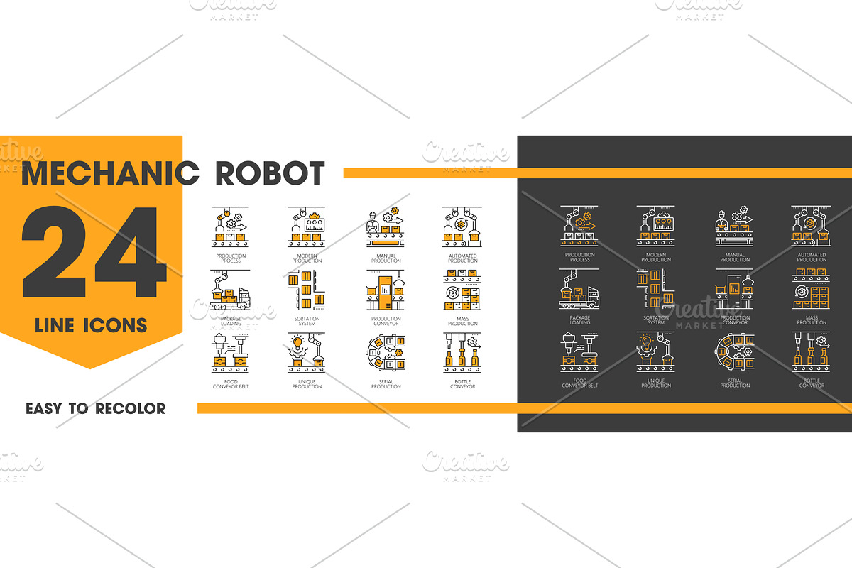 Mechanic robot manufacture, a Technology Illustration by Vector Tradition