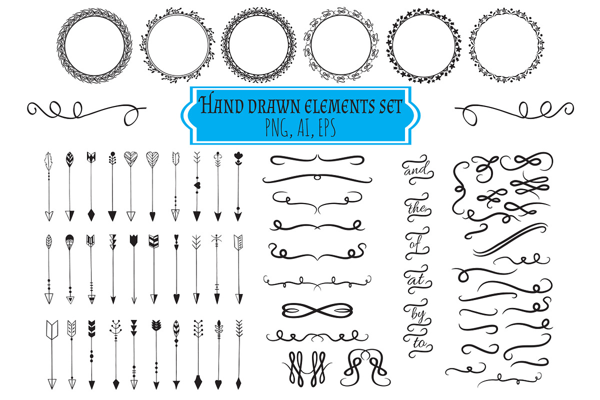 Hand Drawn Design Elements Black, an Illustration by Annakristal (Photo 1 of 2)