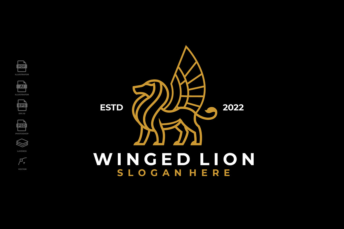 Luxury Line Art Heraldic Lion Logo, a Branding & Logo Template by Rupture