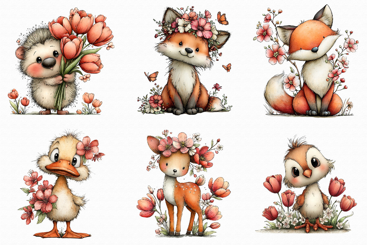 Spring Animals PNG Clipart, an Illustration by Libby Wishes (Photo 5 of 5)