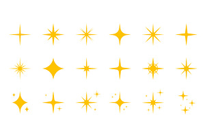Sparkle Stars Silhouette Icon Set, an Object Illustration by Vector Creator