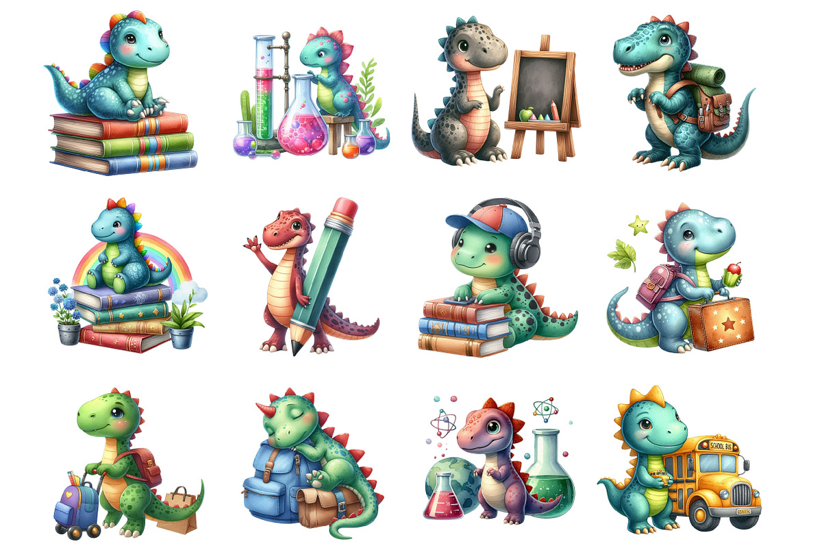 School Dinosaur, an Illustration by Design Market (Photo 3 of 4)
