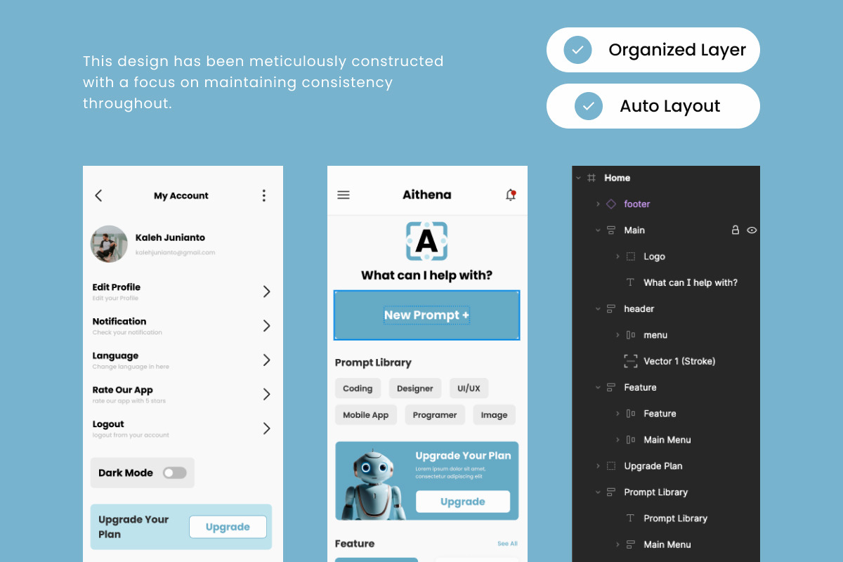 Aithena - AI Chatbot Mobile App, an App Template by twinstd (Photo 2 of 5)