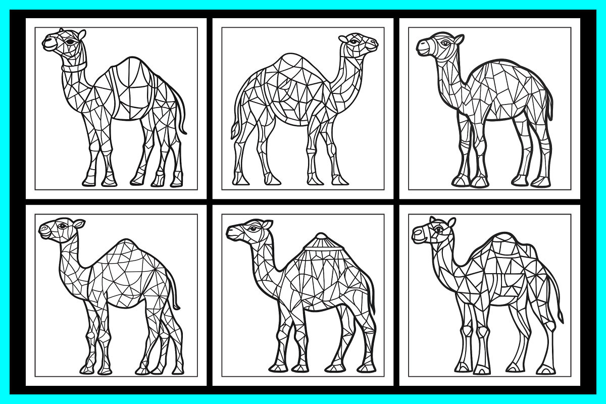 Stained Glass Camel Coloring Pages, an Object Illustration by protabsorkar11 (Photo 5 of 6)