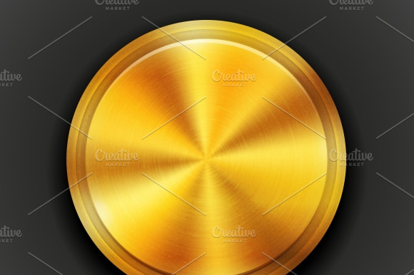 Vector Gold Textured Metal Button