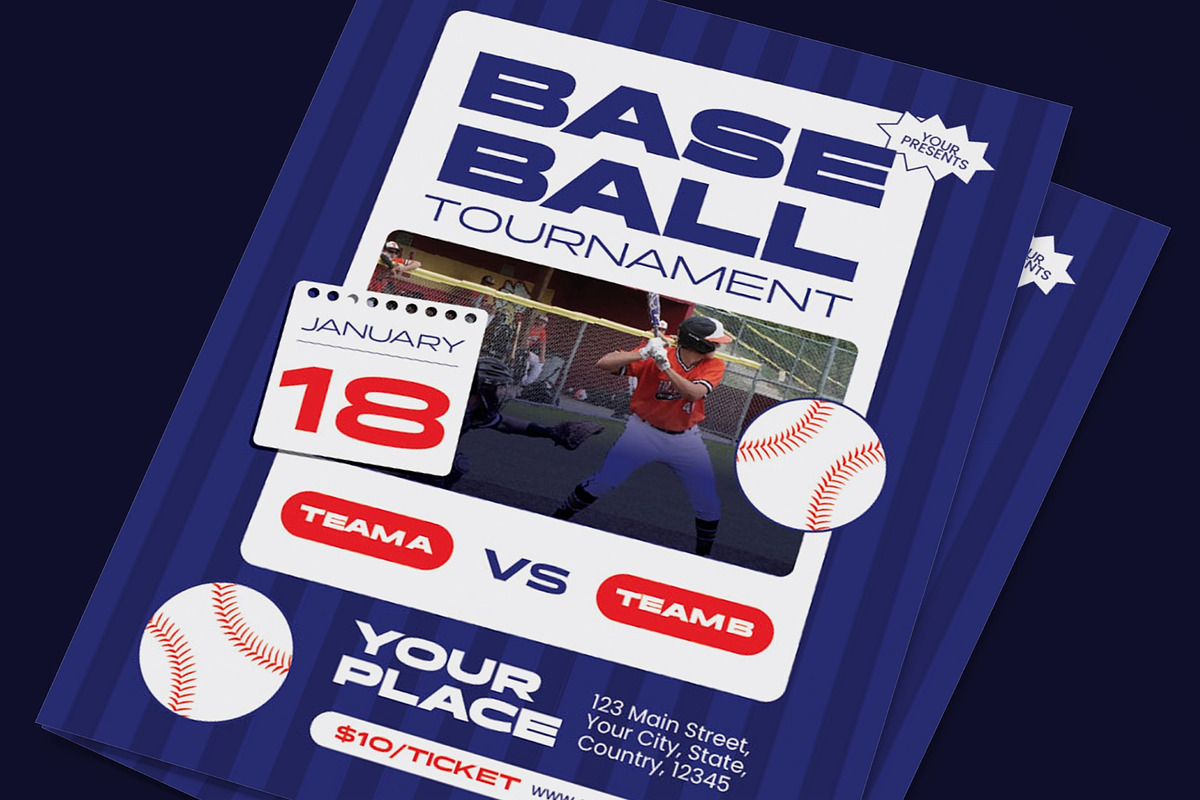 Baseball Tournament Flyer, a Flyer Template by graphicook (Photo 2 of 3)