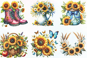 Watercolor Summer Sunflower Clipart, an Illustration by CraftArtStudio (Thumbnail 2 of 6)