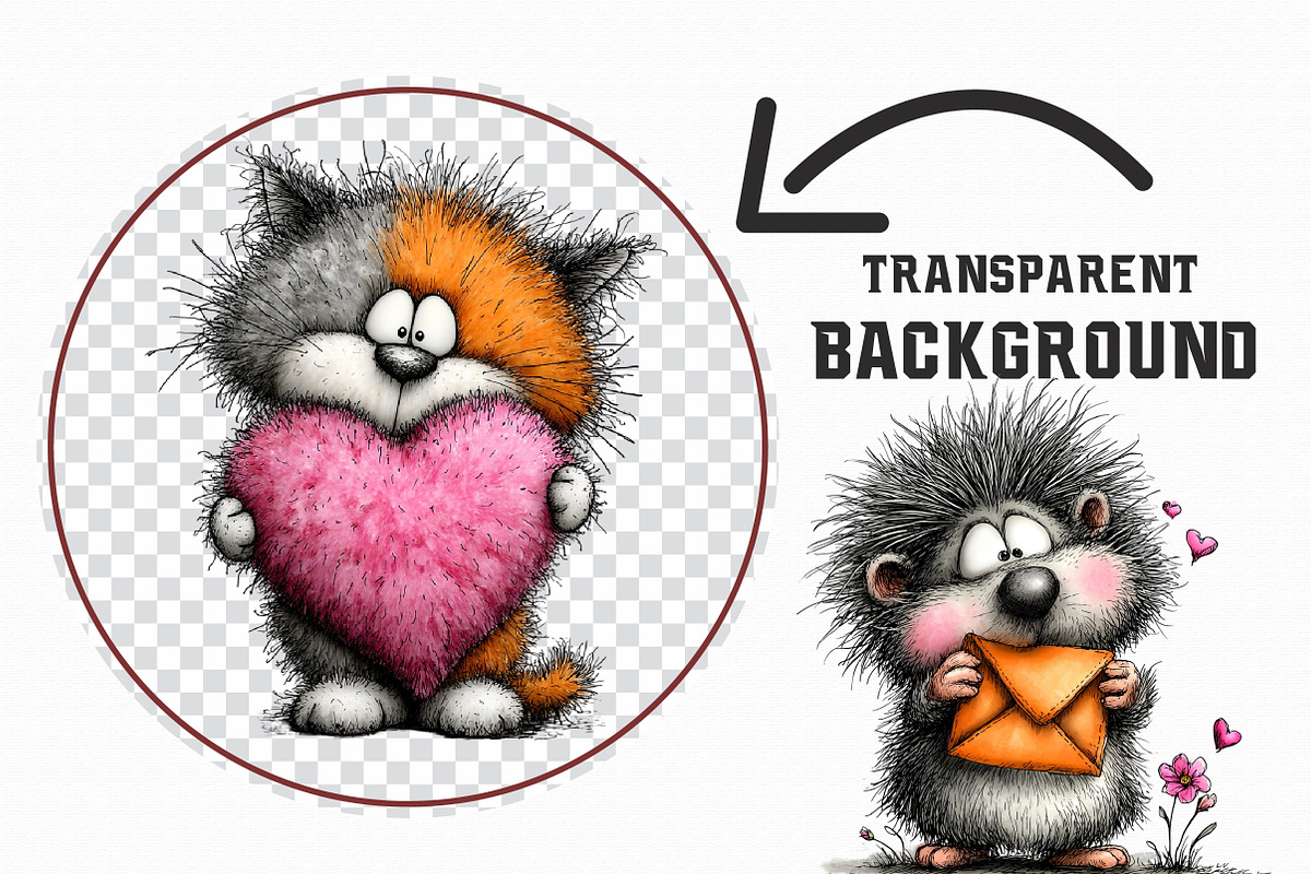 Cute Animal Valentine Love Set Clipa, an Illustration by Libby Wishes (Photo 4 of 6)