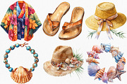 Watercolor Boho Summer Clipart, an Illustration by Canvas Craft (Thumbnail 2 of 7)