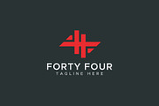 Number 44 logo design template, a Branding & Logo Template by Amadul11 (Thumbnail 1 of 4)