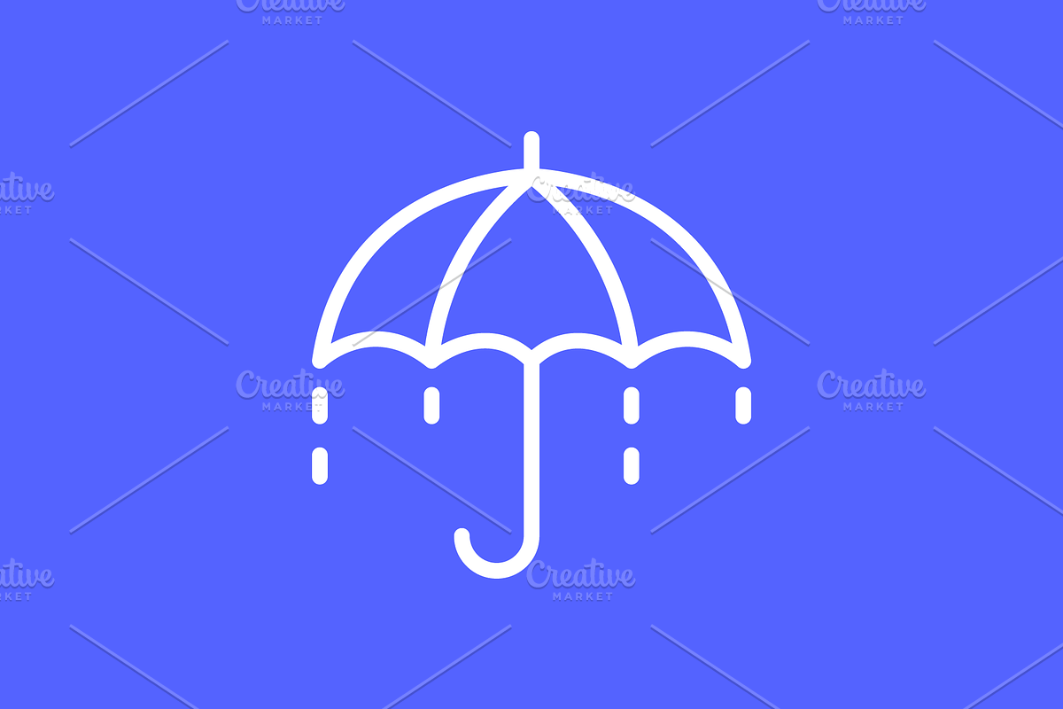 minimalist umbrella line logo design, a Branding & Logo Template by devastd