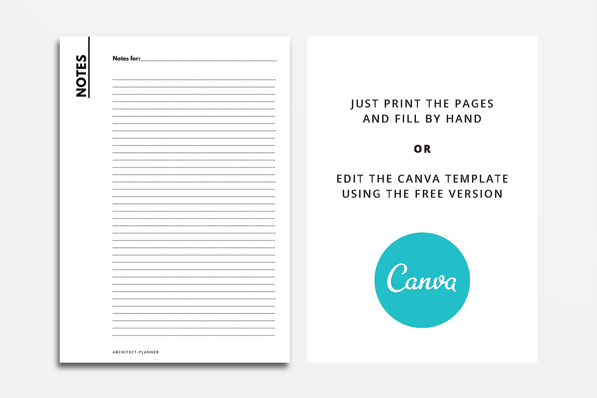 Architect Minimal Planner Template, a Stationery Template by velvetmade.designs (Photo 7 of 13)