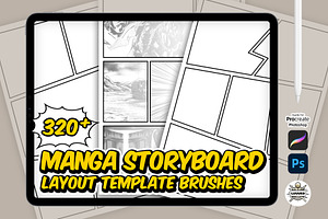 Manga Storyboard Layout Brushset