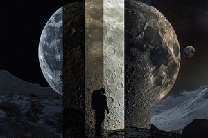 Moon time lapse reveals phases and d, a Photo by Iftikhar Alam
