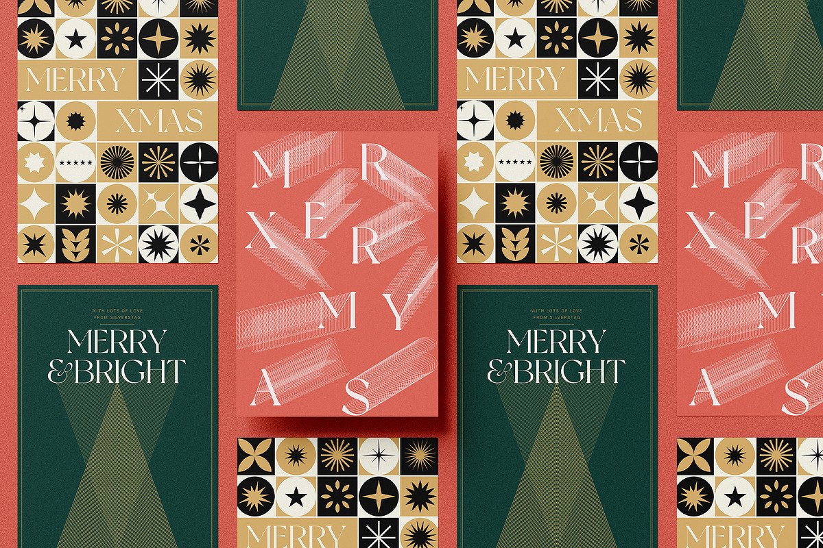 Modern Christmas Card Templates, a Print Template by SilverStag Type Foundry (Photo 7 of 11)