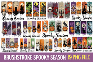 Brushstroke Spooky Season Clipart, an Illustration by Dream Creation