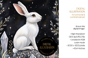 White Crystal Hare Illustration, an Animal Illustration by The Dutch Lady Designs (Thumbnail 4 of 4)