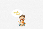 Cute girl with toy fox sit with book, a Person Illustration by Azuzlikus (Thumbnail 3 of 3)