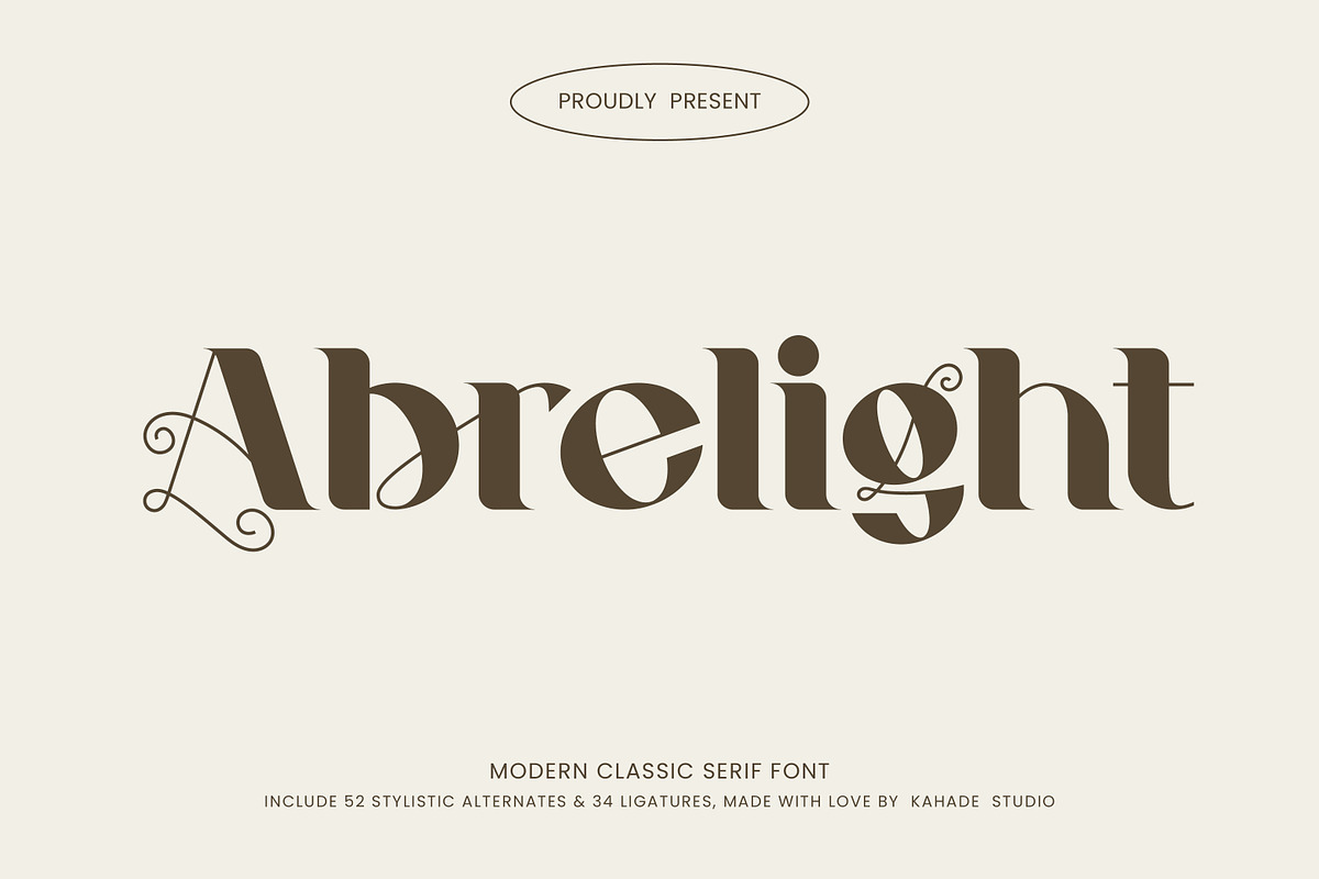 Abrelight | Modern Classic Serif, a Serif Font by Kahade Studio (Photo 1 of 13)