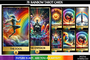 Rainbow Tarot Deck Colorful Tarot, an Illustration by Mugio (Thumbnail 1 of 4)