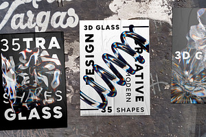 3D Glass PNG Shape Transparents