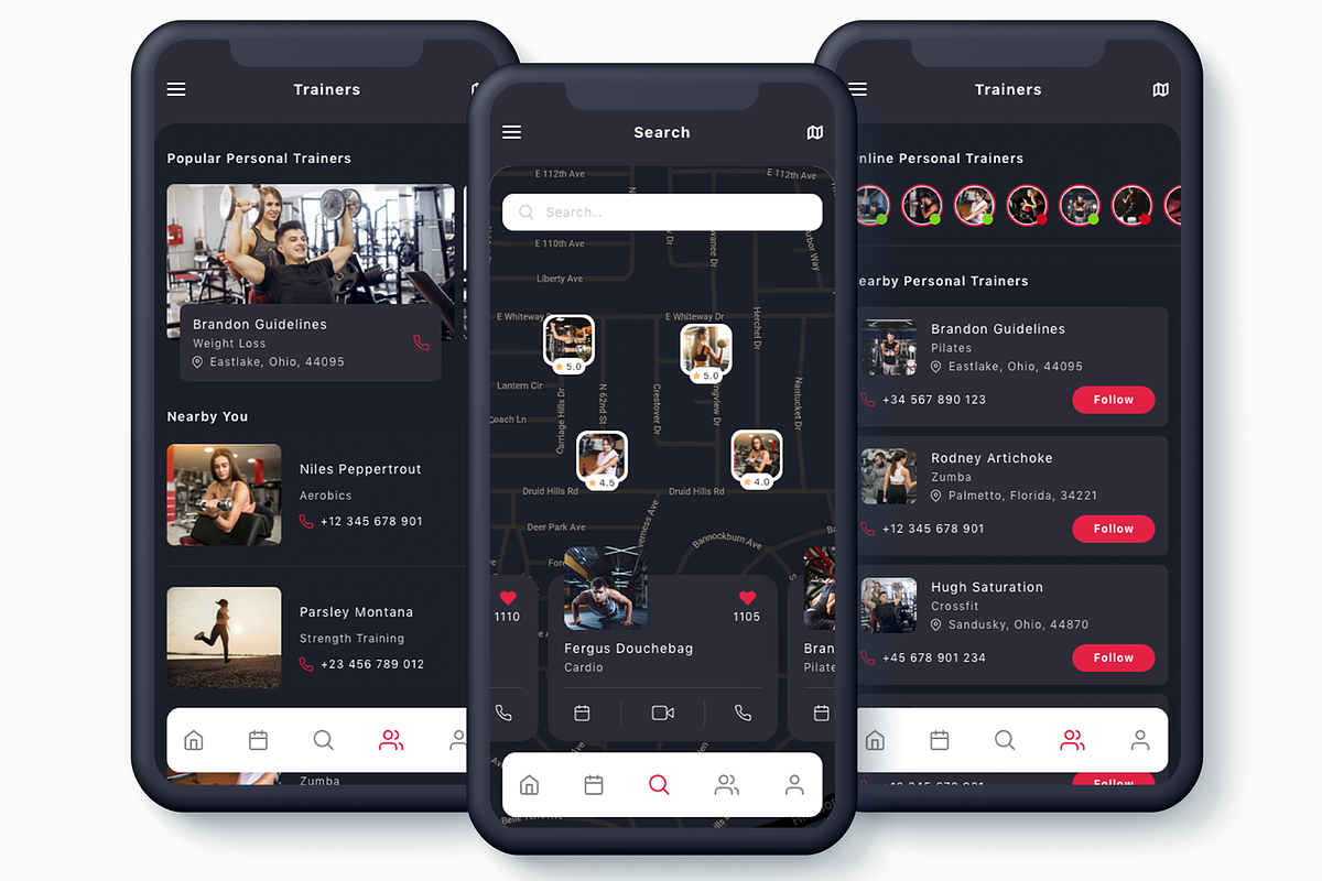Badi - Find a Personal Trainers App, an UI Kit Template by Betush (Photo 3 of 6)