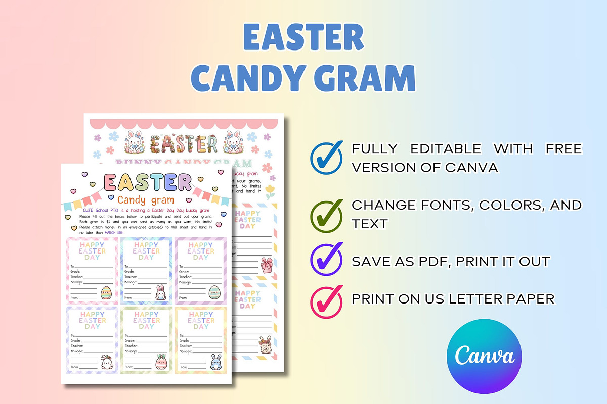 Easter Bunny Candy Gram, a Templates & Theme by Adalin Shop (Photo 4 of 6)