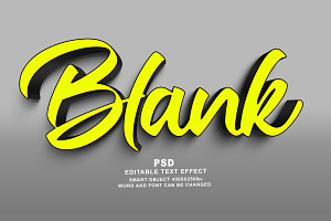 Blank PSD 3d Editable Text Effect