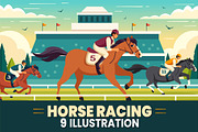 9 Horse Racing Illustration, a Sport Illustration by denayunebgt (Thumbnail 1 of 3)