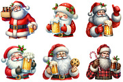 Christmas Santa Holding Beer Mug, an Illustration by DreamArtGraphic (Thumbnail 3 of 5)