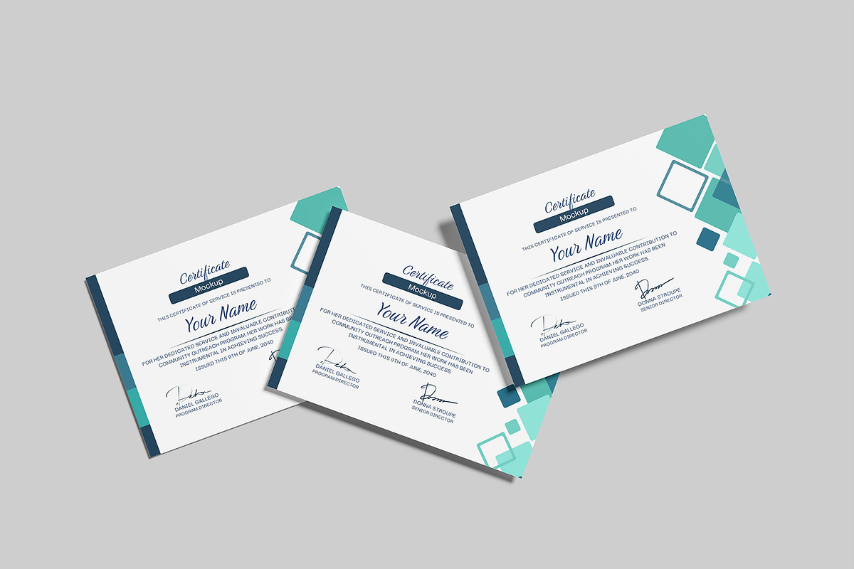 A4 Certificate Mockup, an Advertising Mockup by Graphiculon (Photo 11 of 11)