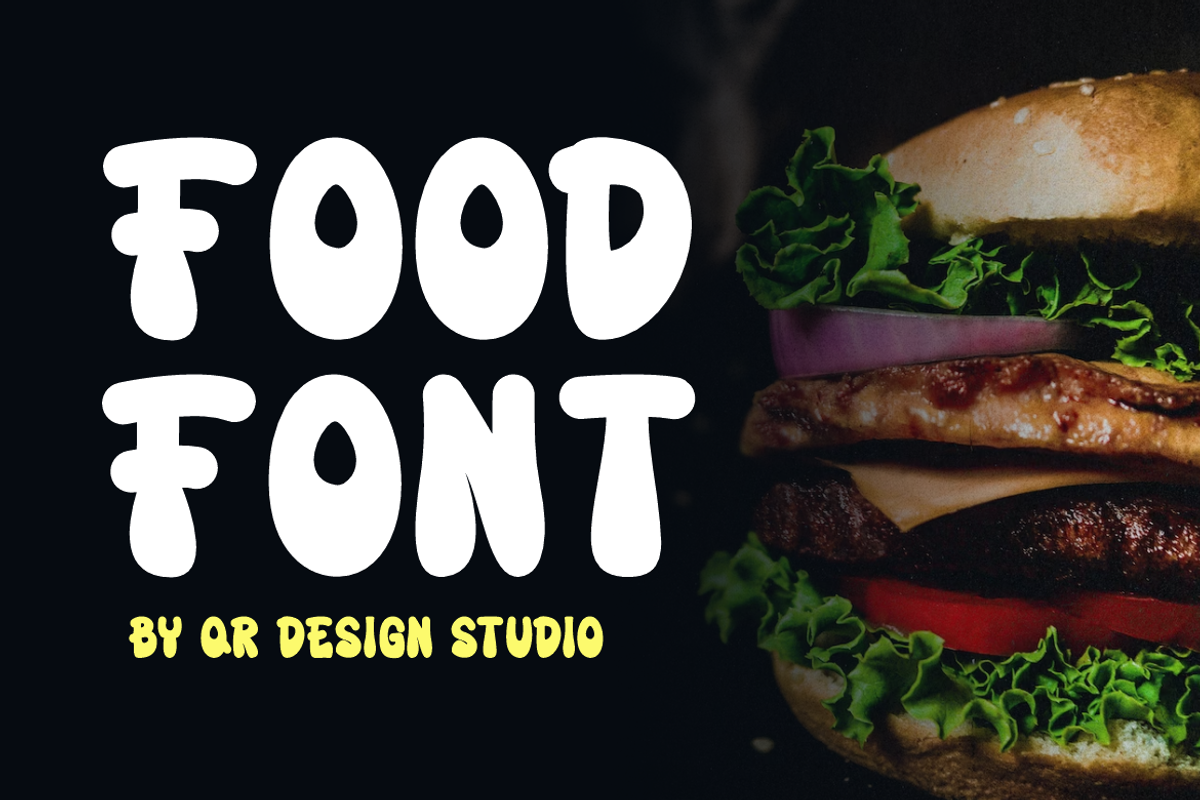 Burger Spooky - Food Font, a Handwritten Font by QR Design Studio (Photo 3 of 9)