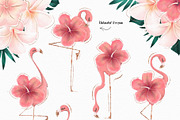 Tropical Flowers & Flamingos ClipArt, an Illustration by Pretty Little Lines (Thumbnail 5 of 15)